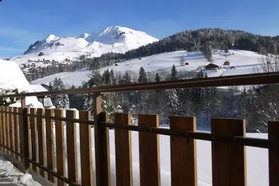 Image de Wifi, 1er étage, balcon, parking, télévision, casier à ski, 40m², Le Grand Bornand
