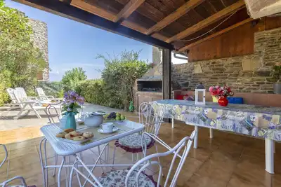 Maison de vacances Villa Regina avec vue sur la mer, jardin et terrasse.