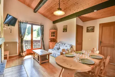 Image de T3 40m² Calme - 6 pers, Proche Navette, Balcon, Tv, Lave-vaisselle, Parking - Les Gets
