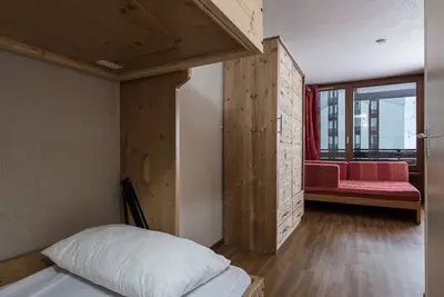 Studio skis aux pieds avec balcon à Tignes, 4 pers.