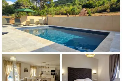 Image de Villa, piscine chauffée, clim, wifi, rivière 1km, plage 6km, 4 chambres