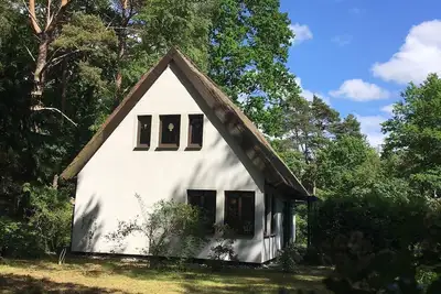 Image de Freistehendes Ferienhaus auf 2100qm WaldgrundtĂĽck 100m vom Strand