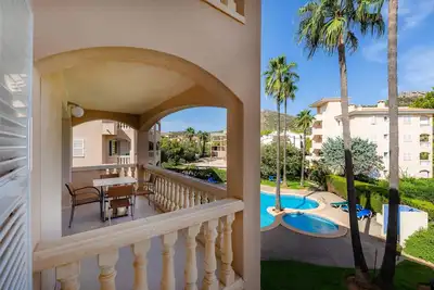 Image de Maison de vacances Appartement Oro del Mar 1a avec vue sur les montagnes, piscine partagée et Wi-Fi.