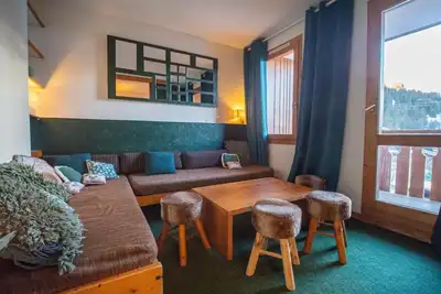 Image de À 50m des pistes de ski, 2ème étage, vue station, balcon, télévision, casier à ski, 27m², Valmorel