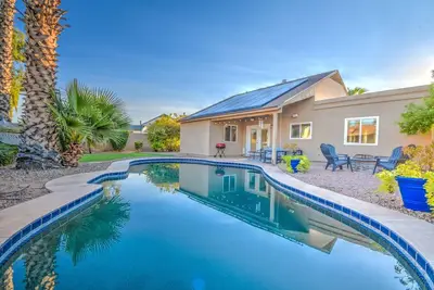 Sunshine Haven | Eco-Friendly Retreat with Heated Pool Near Tempe & Chandler | Dog Friendly