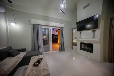 villa in a green vineyard