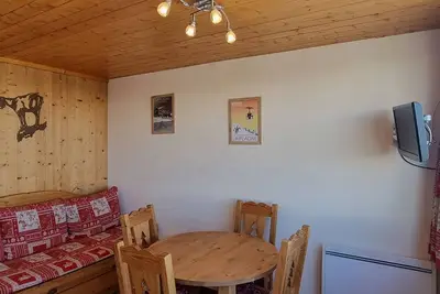 Image de Studio rénové skis aux pieds, balcon vue Mont-Blanc, 4 pers.