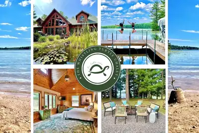 Image de Large family-friendly cabin: gentle slope to lake, theater, near town & trails