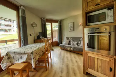 Image de Appartement cocooning 34m², pieds des pistes, proche jardin d'enfants, balcon, casier à skis