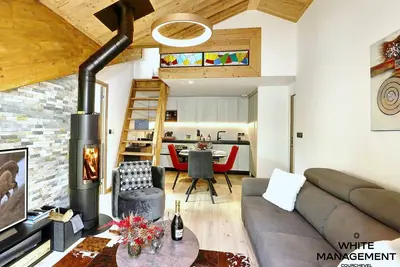 Image de Superbe penthouse avec cheminée et mezzanine