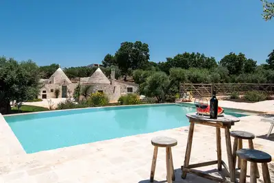 New renovation Luxury Trulli Ericla Resort with infinity pool and olive trees