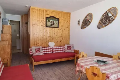 Image de Studio lumineux cabine ski-in/ski-out, 3/4 pers, vue pistes