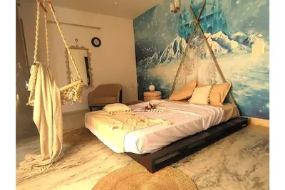 Boho Theme room with Terrace in 3bhk near Saket