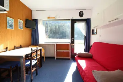 Image de Studio 4 pers. sur les pistes Ă Flaine, parking, casier Ă skis, terrasse