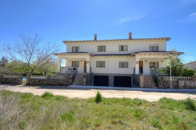 Semi detached houses with swimming pool and barbecues