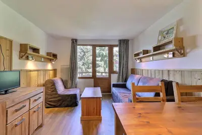 Image de 150m du centre station, 9ème étage, balcon, casier à ski, 31m², La Tania