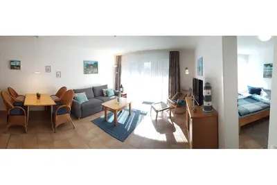 Image de Modern vacation apartment on the beach with balcony and high-quality furnishings