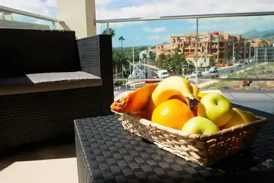 A perfect apartment view to the ocean, Teide and the golf courses