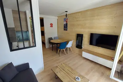 Image de studio cabine 2\/4 personnes ski aux pieds