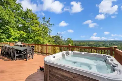 Image de Hilltop A-frame chalet, skyline views, heated pool and hot tub, expansive. . .
