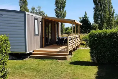 Image de Mobilhome Pendruc Premium 30m² - 2 chambres \/ terrasse couverte + Tv + Lv + Draps 4 personnes