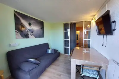 Image de 100m du centre station, 10ème étage, balcon, télévision, 25m², Les Arcs