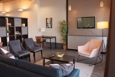 Suite with Ac, Industrial Styling