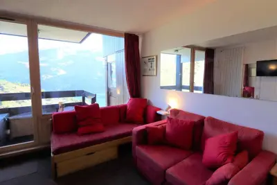 Image de 100m du centre station, 8ème étage, vue lac, balcon, télévision, casier à ski, 21m², Tignes