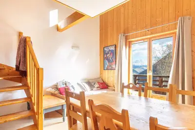 Image de Duplex accueillant 8 pers, balcon, près des pistes