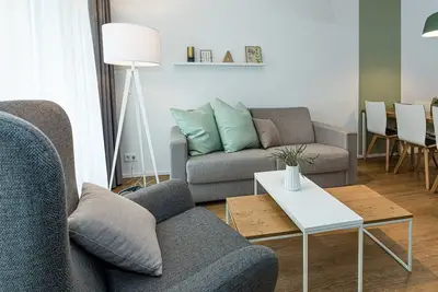 Image de Hochwertiges Familien-apartment mit Großer Terrasse, Strandkorb und Zwei Bädern!