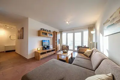 Image de Stilvolles Familienapartment an der Nordsee mit Balkon, Sauna und Whirlbadewanne