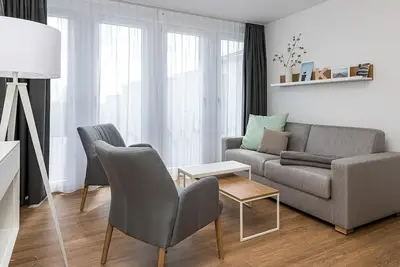 Image de Nordsee-apartment mit Balkon, Parkplatz, Schwimmbad- & Saunanutzung, Strandnah!