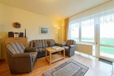 Image de Hundefreundliches Maisonette-apartment mit Balkon, Nordseeblick und Zwei Bädern!