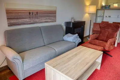 Image de Strandnahe Ferienwohnung mit Sauna & Schönem, Überdachten Balkon mit Deichblick