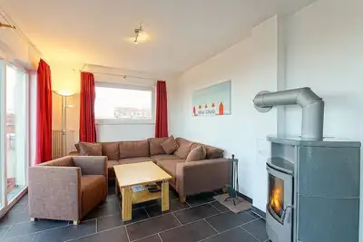 Image de Tolles Nordsee-apartment mit 54 qm Dachterrasse, Meerblick, Sauna und Kaminofen!