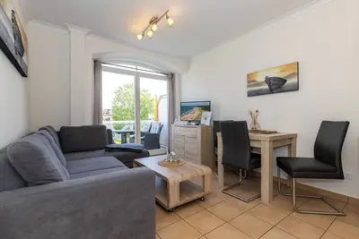 Image de Apartment mit Sonnigem Balkon - Saunabereich im Haus und nur 100 m zum Strand!