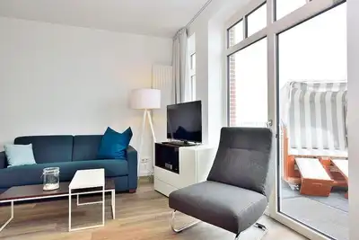 Image de Modernes Apartment am Strand mit Großartigem Meerblick, Balkon und Strandkorb!