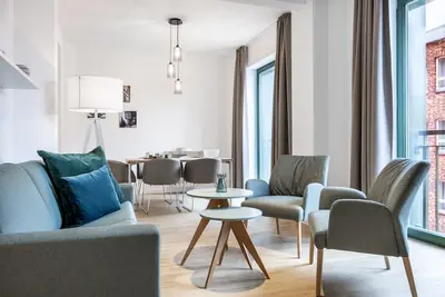 Image de High-quality 3-room apartment for 5 people located in the old harbor of Wismar