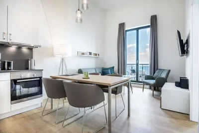 Image de Luxus-apartment mit Galerieschlafzimmer, Dachterrasse und Einmaligem Hafenblick!