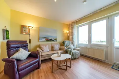 Image de Maisonette-ferienwohnung am Nordseestrand mit Balkon und Blick zum Deich & Meer