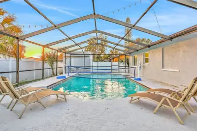 Image de Dog-friendly tropical stay with a private pool, grill, game tables, & central Ac