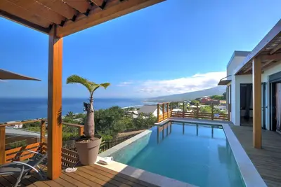 Villa Roche Café **** avec piscine \/ Vue mer panoramique \/ Saint-Leu Réunion