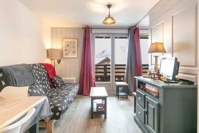 Image de Studio moderne 4 pers, balcon, près des pistes