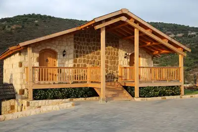 stone cottage with jacuzzi and chimney for up to 2 guests, .