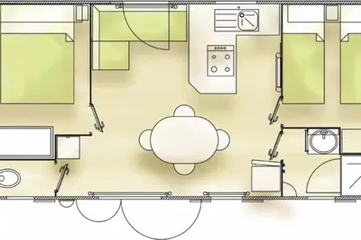 Image de Mobil-home Prestige terrasse couverte (2 chambres) 6 personnes