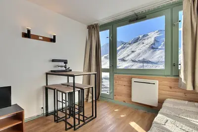 Image de Studio cosy face aux pistes avec balcon Ă Aime 2000