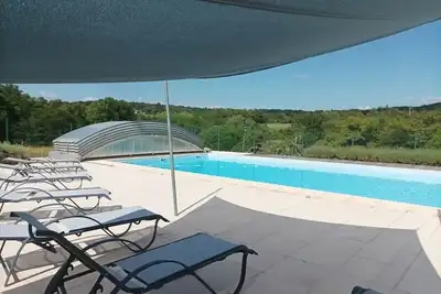 Image de Domaine de la Rebière 15 pers 6 chambres piscine 6x12, spa, sauna, fitness, yoga