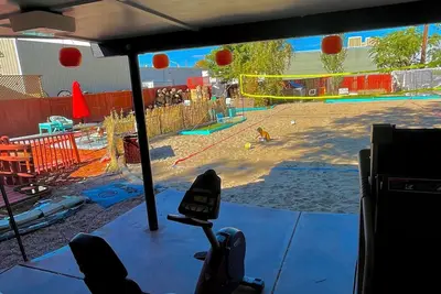 Movie Theater + Game Nights + Volleyball Court + Firepit