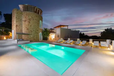 Unique villa with sea views in Ibiza.