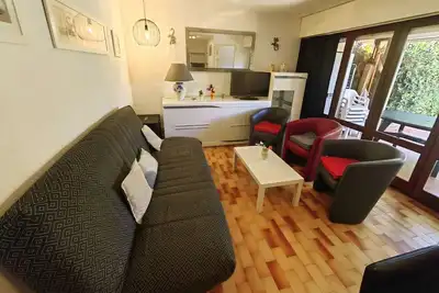 Image de Superbe T3 avec piscine, tennis, parking près de la plage pour 6 pers, terrasse au Rdc